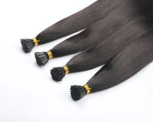 Load image into Gallery viewer, Natural Black (#1B) Keratin I Tip Hair Extensions