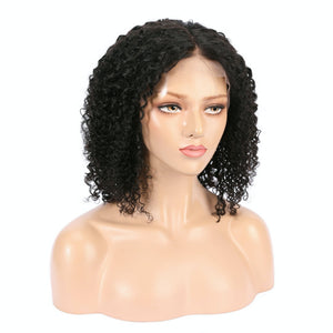 AFW-9058 Afro Curly Short Human Hair Lace Wigs