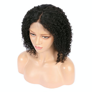 AFW-9058 Afro Curly Short Human Hair Lace Wigs