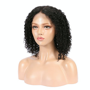 AFW-9058 Afro Curly Short Human Hair Lace Wigs