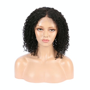 AFW-9058 Afro Curly Short Human Hair Lace Wigs