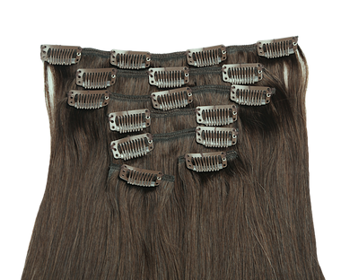 Medium Brown (#4) - Clip In Hair Extensions