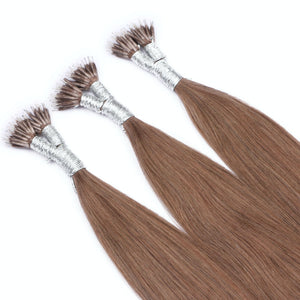 Medium Brown (#6) Nano Ring Hair Extensions