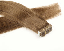 Load image into Gallery viewer, Light Brown (#6) Tape In Hair Extensions
