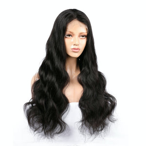 AFW-0017 Long Wavy Pre-plucked Natural Hair Wig