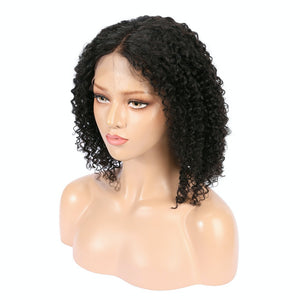 AFW-9058 Afro Curly Short Human Hair Lace Wigs