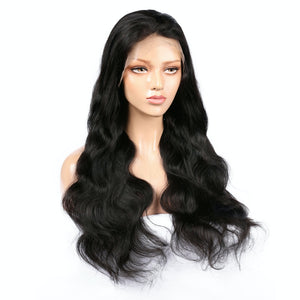 AFW-0017 Long Wavy Pre-plucked Natural Hair Wig