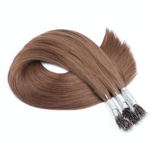 Medium Brown (#6) Nano Ring Hair Extensions