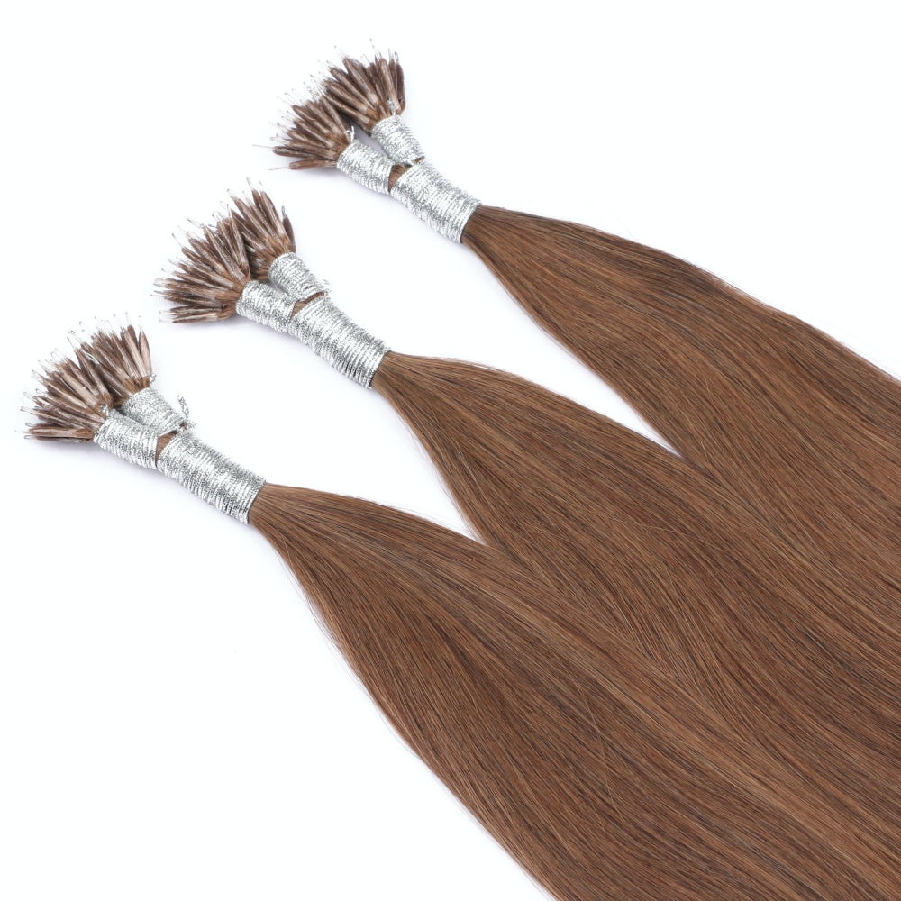 Chocolate Brown (#4) Nano Ring Hair Extensions