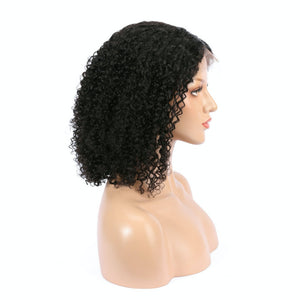 AFW-9058 Afro Curly Short Human Hair Lace Wigs