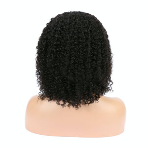 AFW-9058 Afro Curly Short Human Hair Lace Wigs