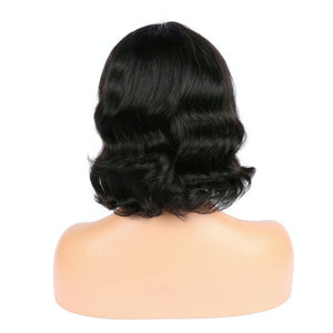 AFW-2505 Short Wavy Hand-tied Wigs With Bangs