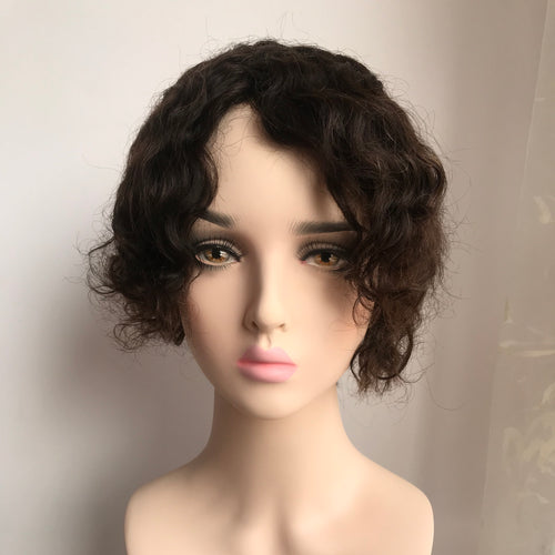 All French Lace Curly Full Wig For Lady